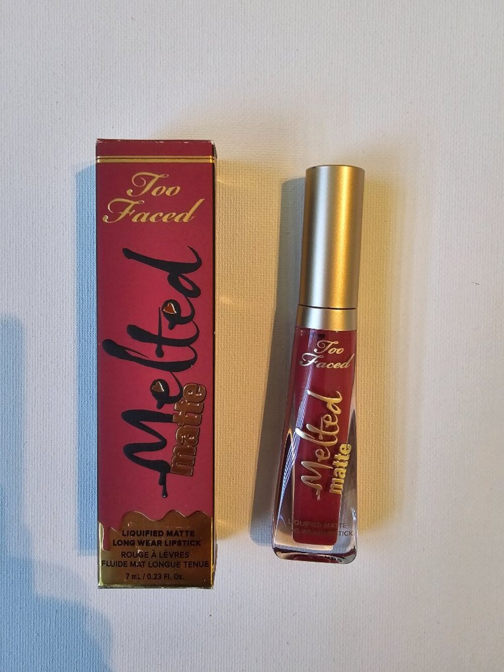 Too Faced Melted Matte Strawberry Hill Red Lipstick Rare